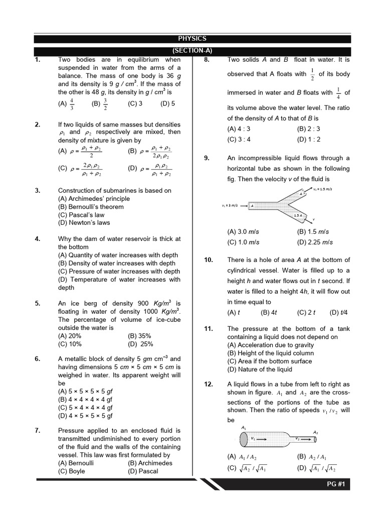Part Test 3 Neet Xi Questions | PDF | Young's Modulus | Elasticity ...