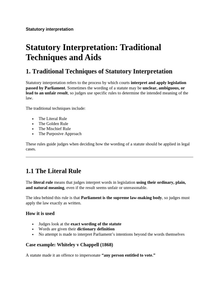 Statutory Interpretation (Level 3 and 4) | PDF | Plain Meaning Rule ...