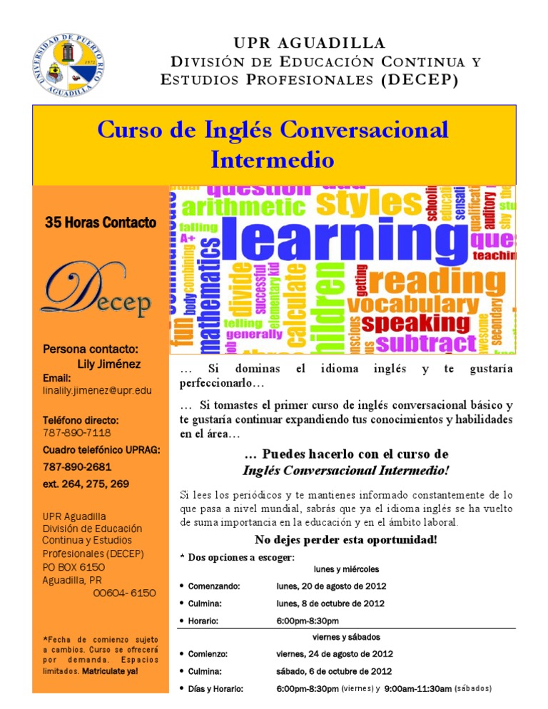 Curso de Inglés Conversacional Intermedio | PDF