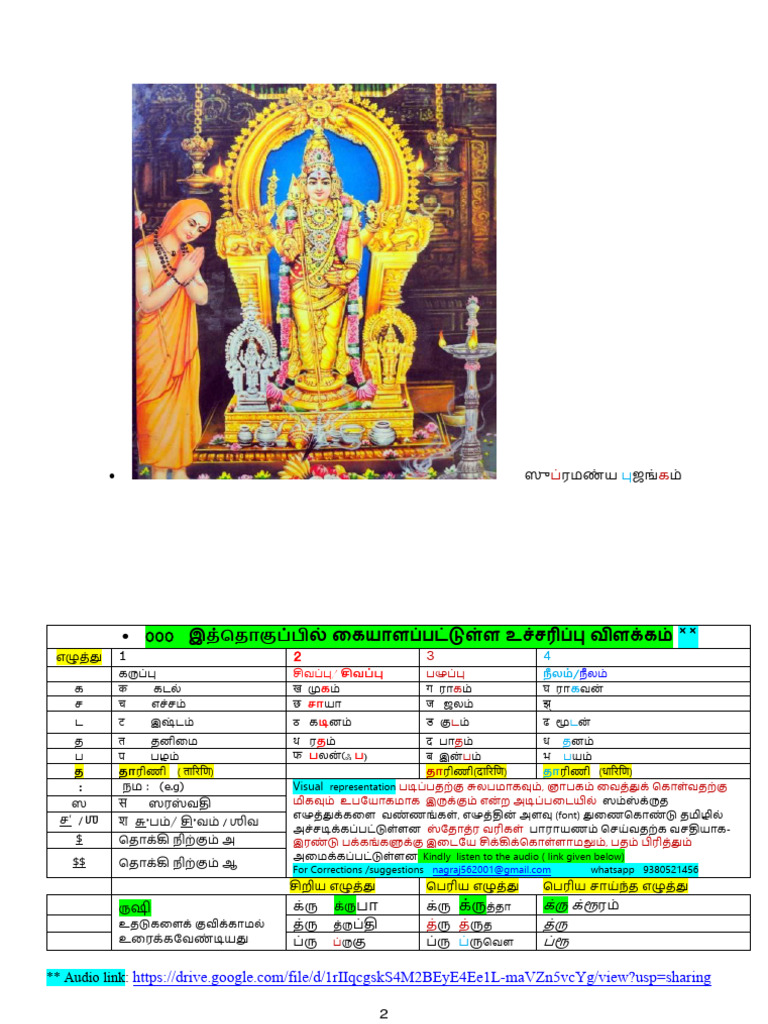Col Subramanya Bhujangam Color | PDF