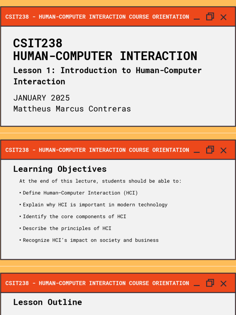 CSIT238 Lesson 1 - Introduction To HCI | PDF | Human–Computer ...