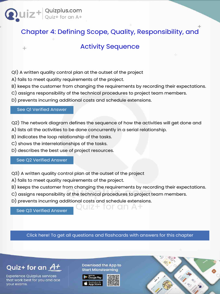 A Written Quality Control Plan at The Outset of The Project | PDF ...