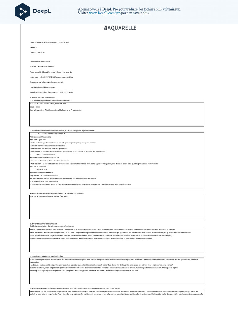 Biographical Questionnaire 2026 - RANDRIANARISON Anjaratiana Fenosoa FR ...
