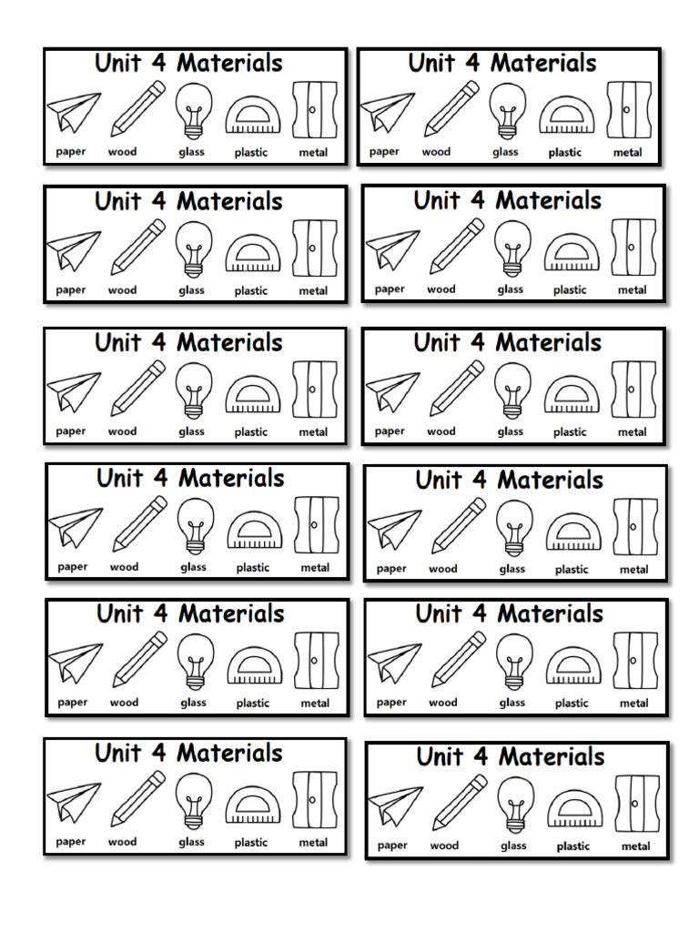 Materials Comparison Sheet 1 | PDF