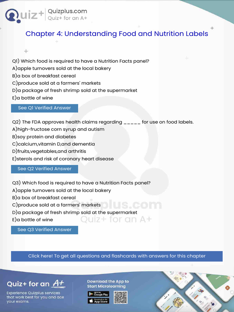 Which Food Is Required To Have A Nutrition Facts Panel | PDF | Human ...