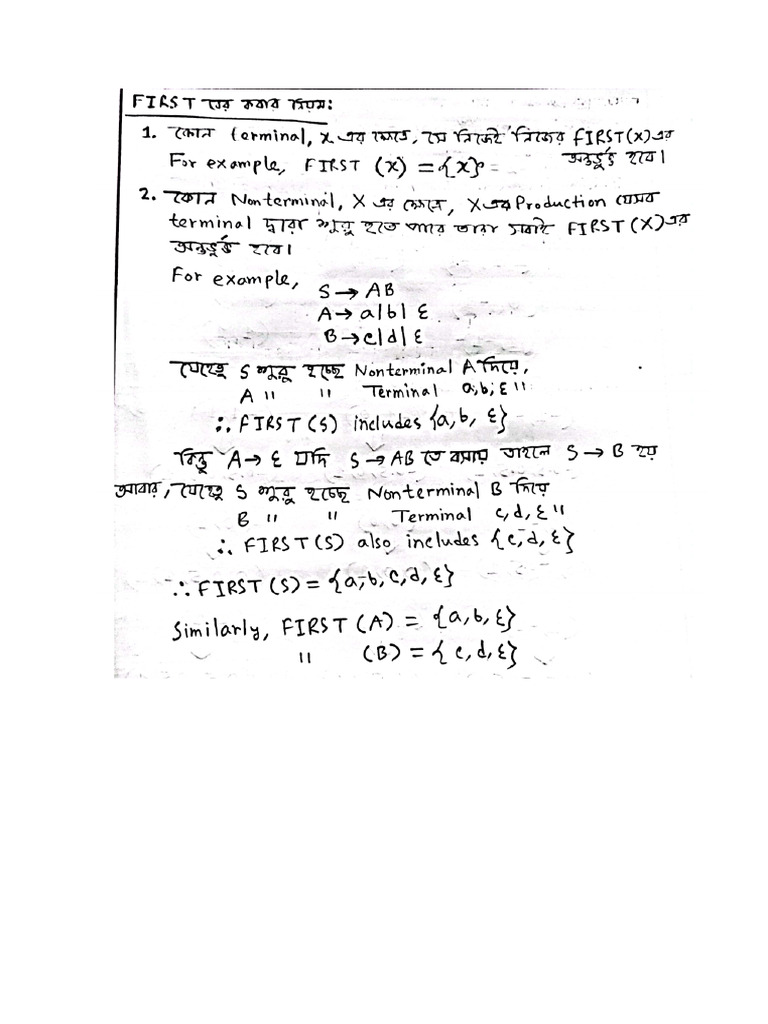 6 - First and Follow Example | PDF | Formalism (Deductive) | Metalogic