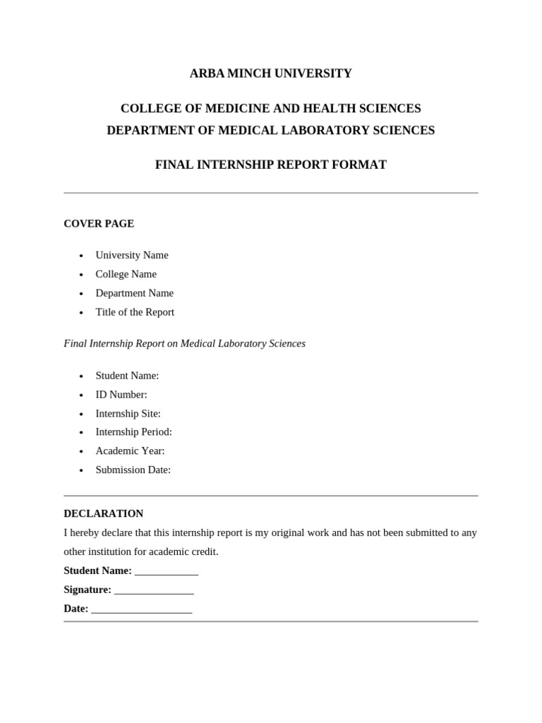 Final Internship Report Format | PDF | Medicine | Health Care