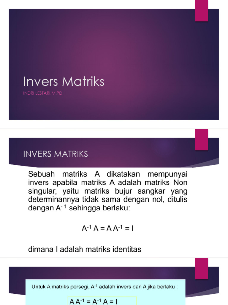 Pert. 4 (Invers Matriks) | PDF