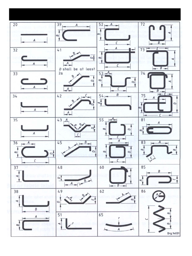 Rebar Shape Codes | PDF