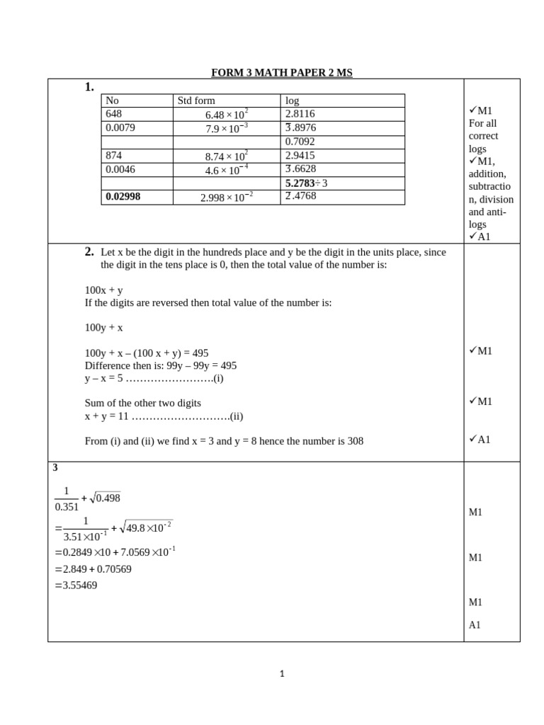 Mathematics - PP2 - Marking Scheme | PDF | Mathematics