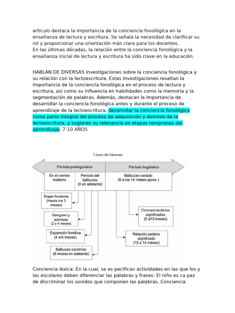 Articulo Destaca La Importancia de La Conciencia Fonológica en La ...