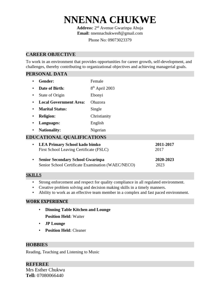 CV 2 | PDF