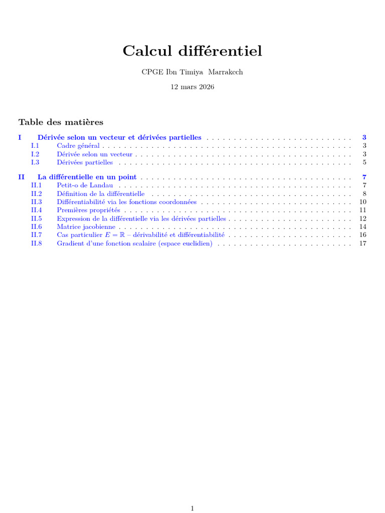 13.chapitre Calcul Différentiel Et Optimisation | PDF | Limite ...