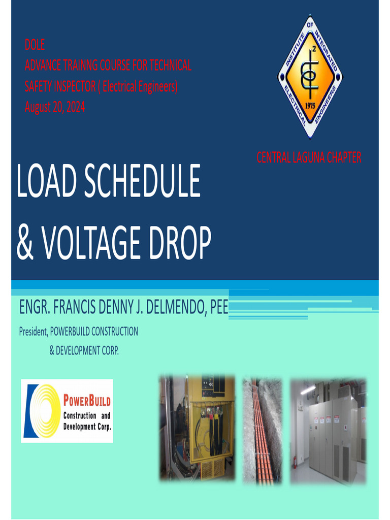 Load Schedule and Voltage Drop - Engr. Francis Denny J. Delmendo, Pee ...