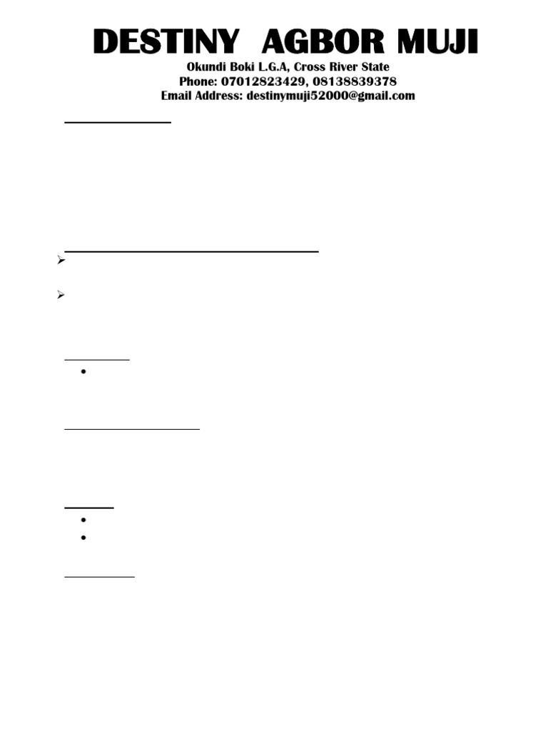 Agbor Destiny CV | PDF