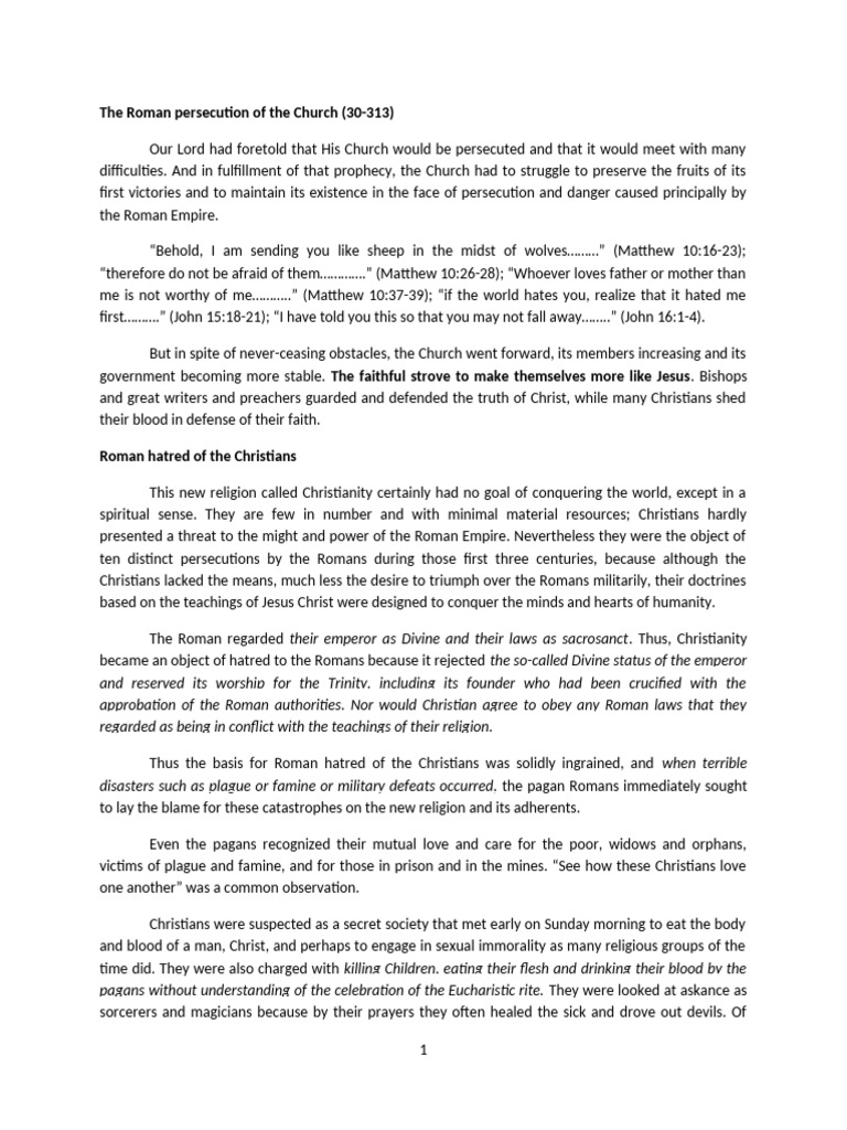 The Roman Persecution of The Church | PDF