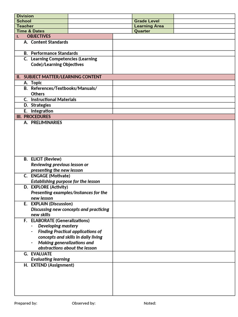 Lesson Plan Template | PDF