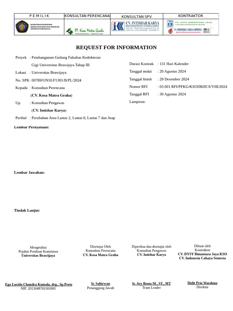 Request For Information-Fkg Ub | PDF