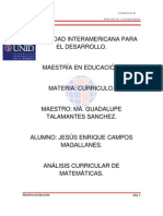 Analisis Curricular de Matemáticas