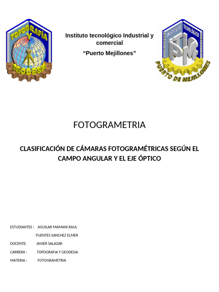 Clasificación de Cámaras Fotogramétricas Según El Campo Angular | PDF ...