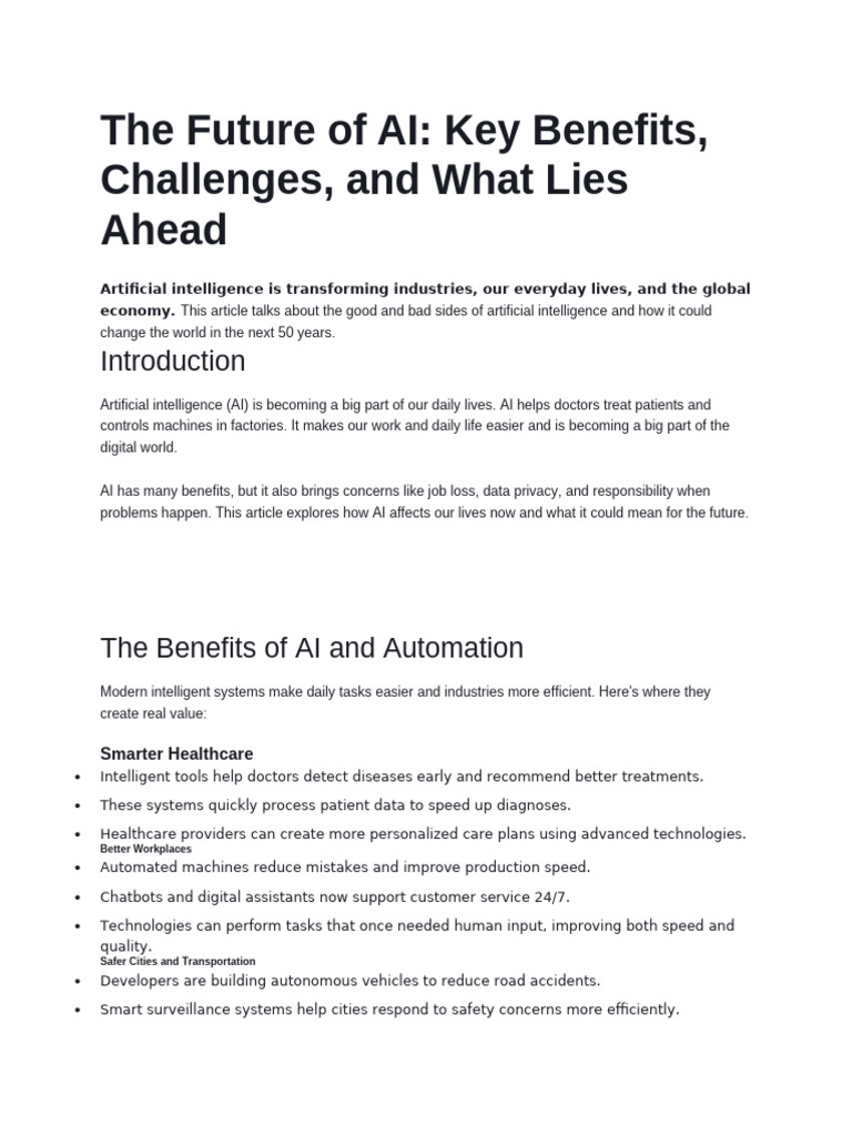 The Future of AI | PDF | Artificial Intelligence | Intelligence (AI ...