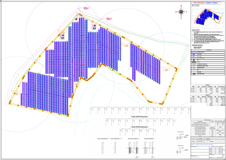 Array Layout With MCR, Inverter, LA, MMS Pile Marking Anadra - 4.206 ...