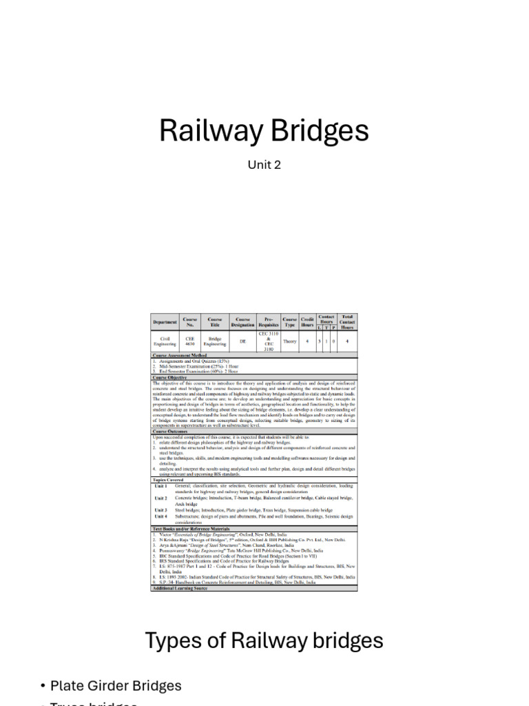 Unit II Railway Bridge | PDF