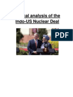 Critical Analysis of The Indo-US Nuclear Deal