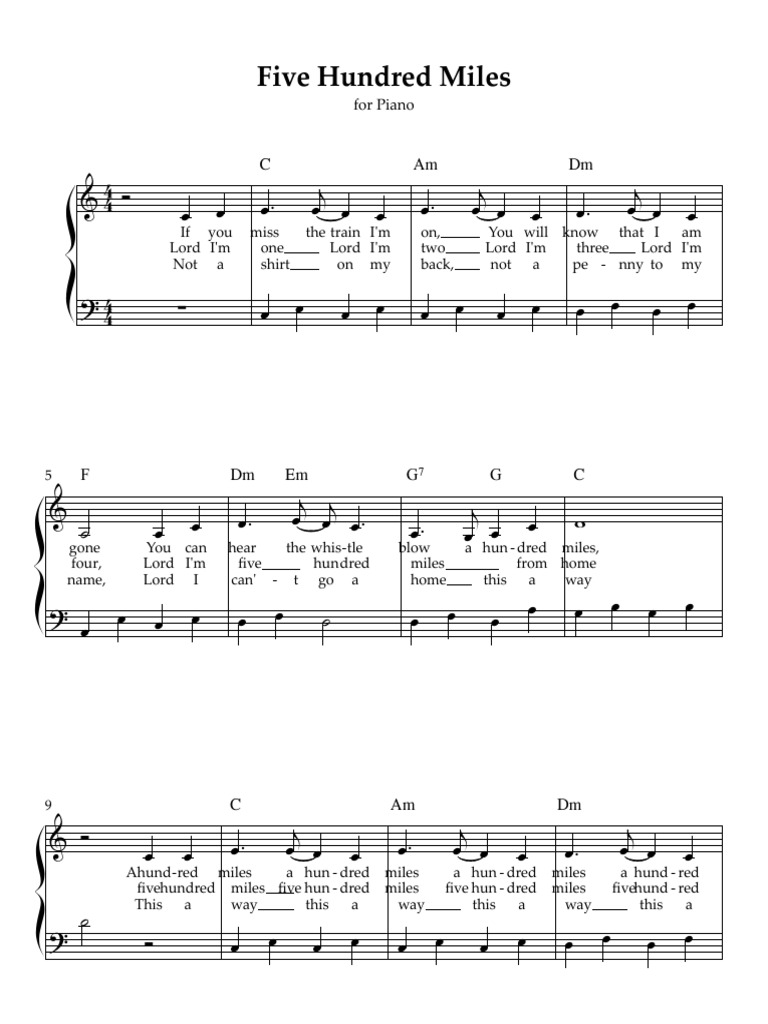 five-hundred-miles-piano-pdf