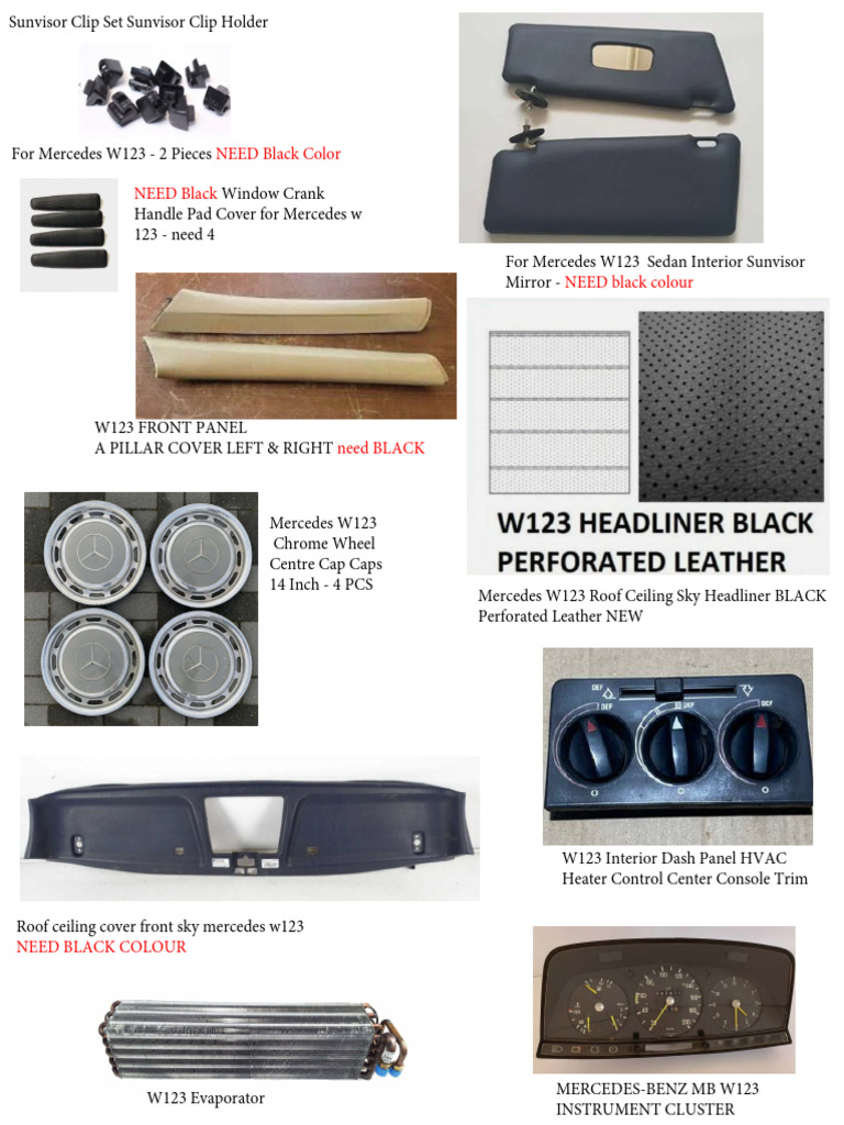 W 123 Parts | PDF