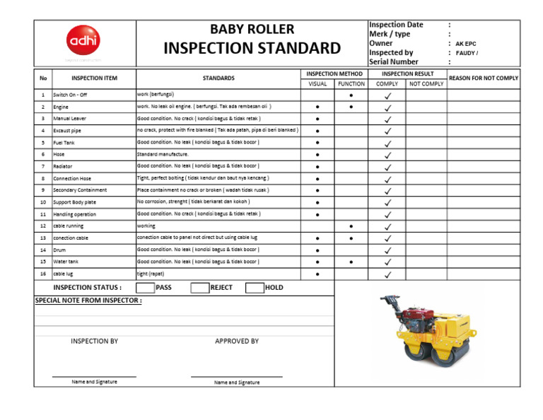 Baby Roller Inspection | PDF