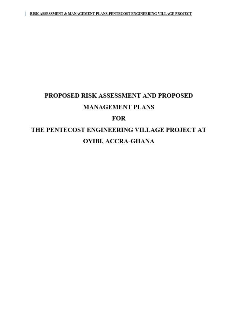 PU PEV CSH RAPP 001 Rev00 - Risk Assessment & Proposed Management Plans ...