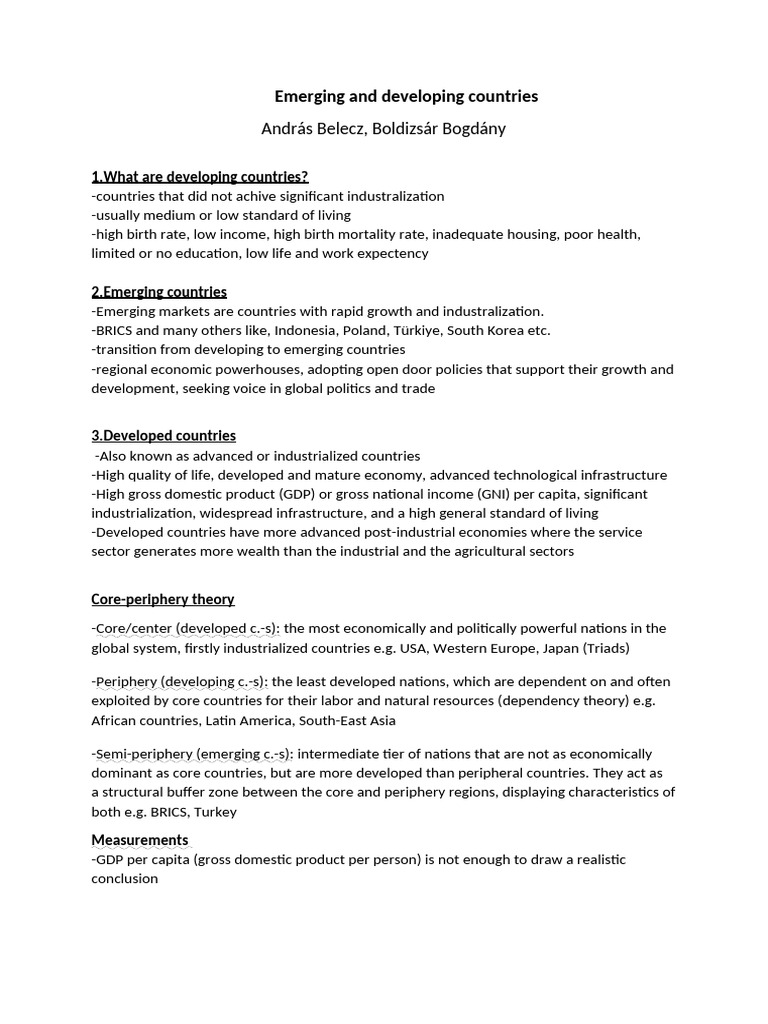 Emerging and Developing Countries | PDF | Rwanda | Developing Country
