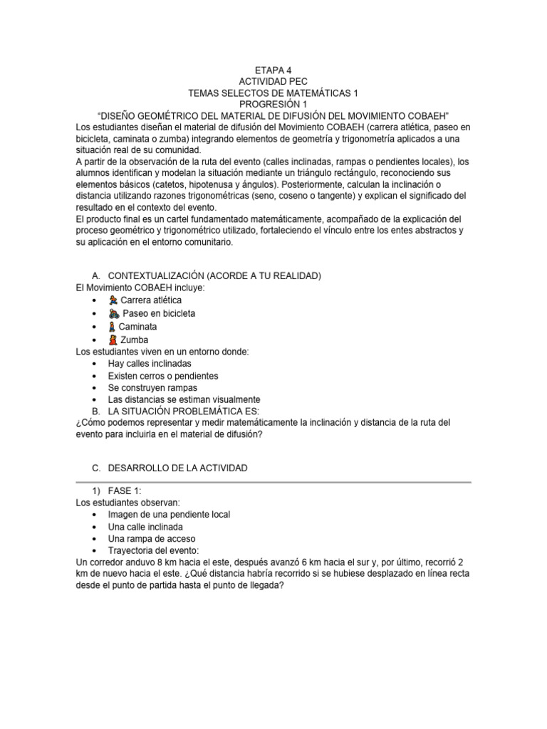 Actividad PAEC-TSM1 | PDF | Trigonometría | Funciones trigonométricas