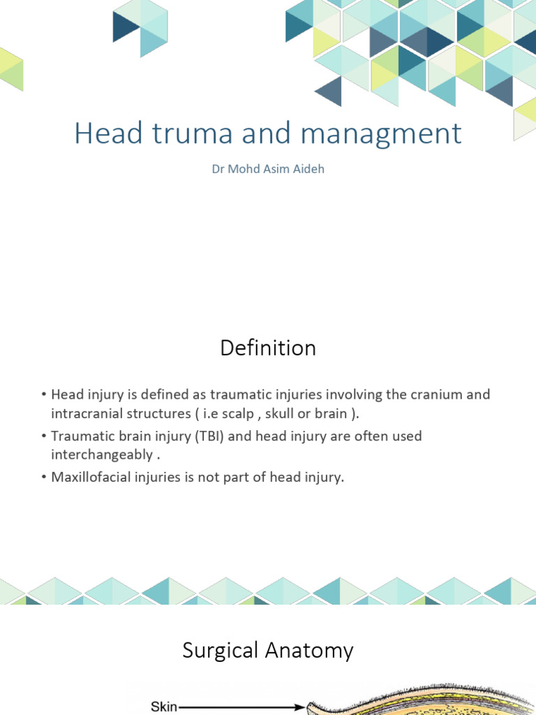 4 - Head Truma and Managment | PDF | Traumatic Brain Injury | Neurology