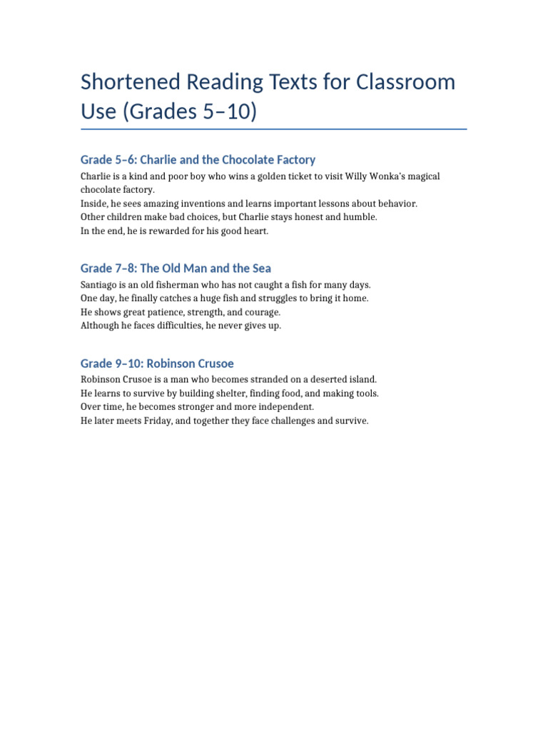 Reading Texts 1 | PDF