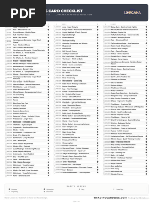 Lorcana Shimmering Skies Card Checklist | PDF
