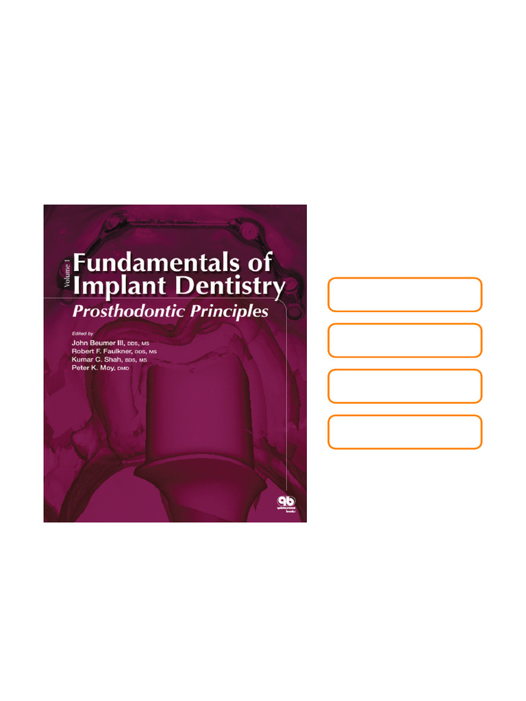 Fundamentals of Implant Dentistry: Prosthodontic Principles: Volume 1 ...