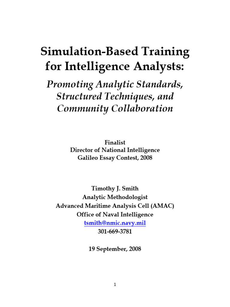 Sim BasedAnalystTraining, TimSmith, Galileo08 | PDF | Intelligence ...