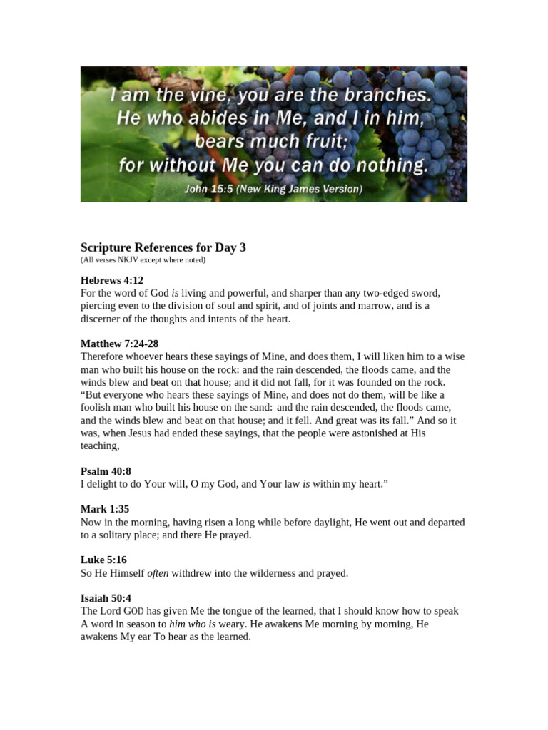 w1 Day 3 Scripture References | PDF | Glory (Religion) | Jesus