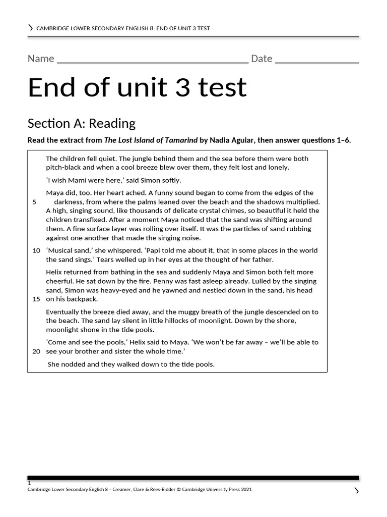 LS English 8 Unit 3 Test | PDF | Linguistic Typology | Grammar