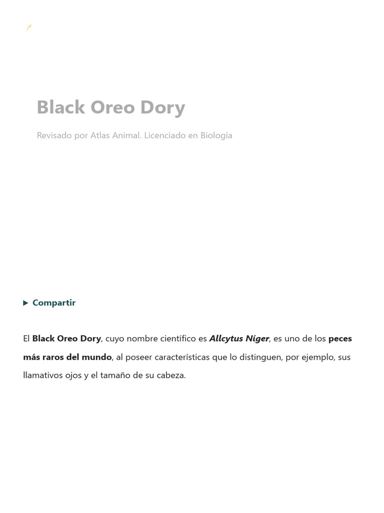 Black Oreo Dory Características, Alimentación, Hábitat, Reproducción ...
