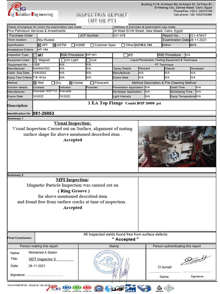NDT Report 1 | PDF | Nondestructive Testing | Welding