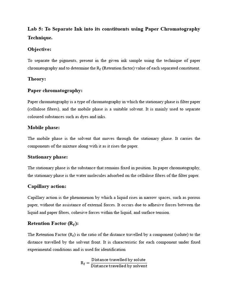 Analytical Lab Report 5 | PDF | Chromatography | Chemistry