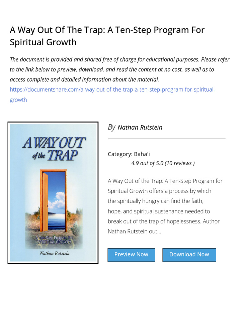 A Way Out of The Trap A Ten Step Program For Spiritual Growth | PDF