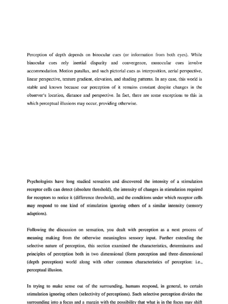 Chapter 2 Sensation & Perception | PDF