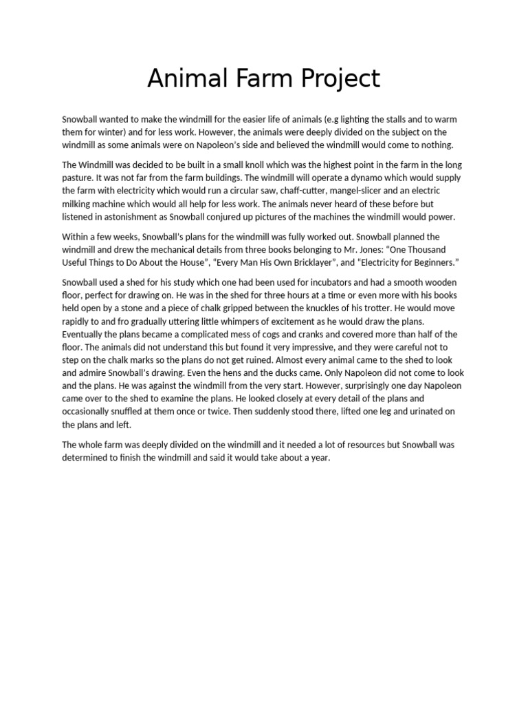 Animal Farm Project | PDF