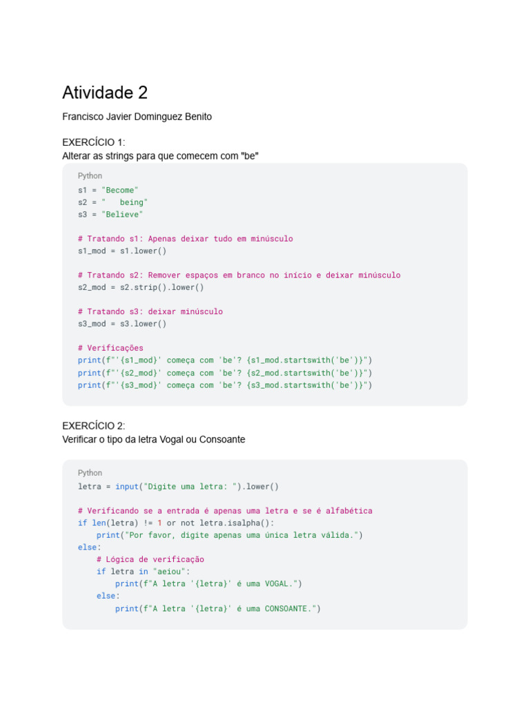 Atividade 2 - Python | PDF