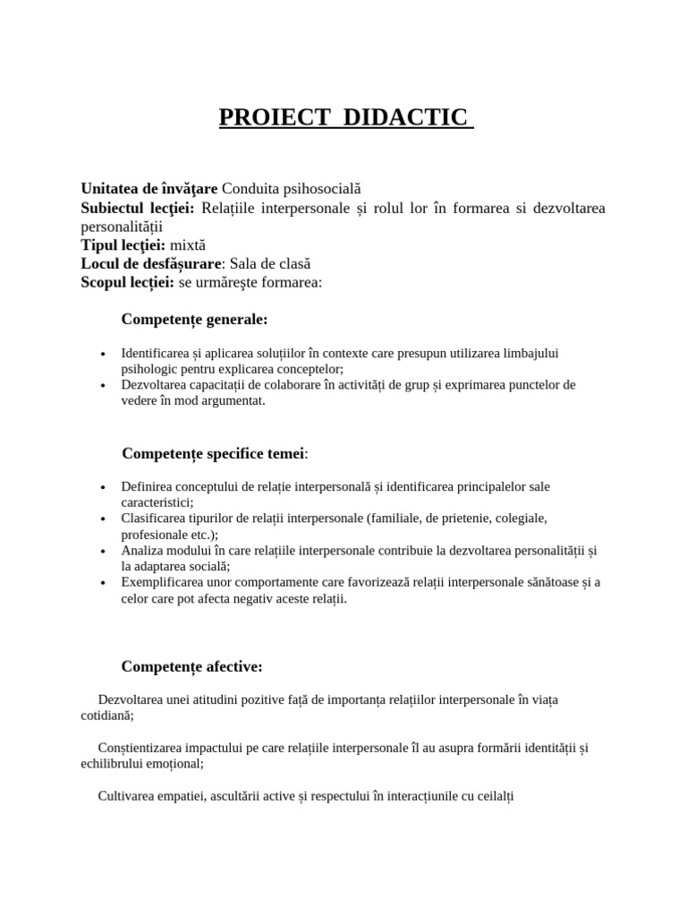 Plan de Lectie 2 | PDF