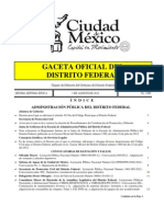 Gaceta Oficial Del Distrito Federal: Í N D I C E Administración Pública Del Distrito Federal